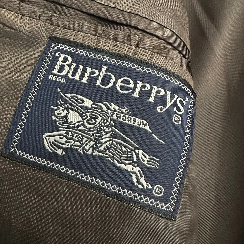 Burberrys Mens Vintage Old Money Pinstripe Wool Blazer Jacket Sz 42R Made in USA